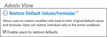 Restore Default Values/Formulas