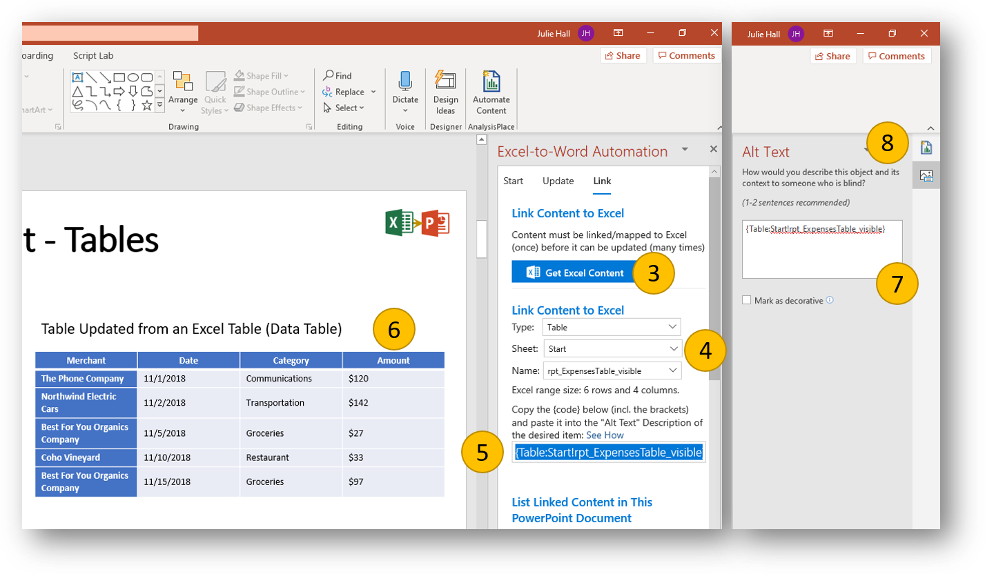 Steps to Link Excel to PowerPoint