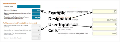 Managed Input Cells Example